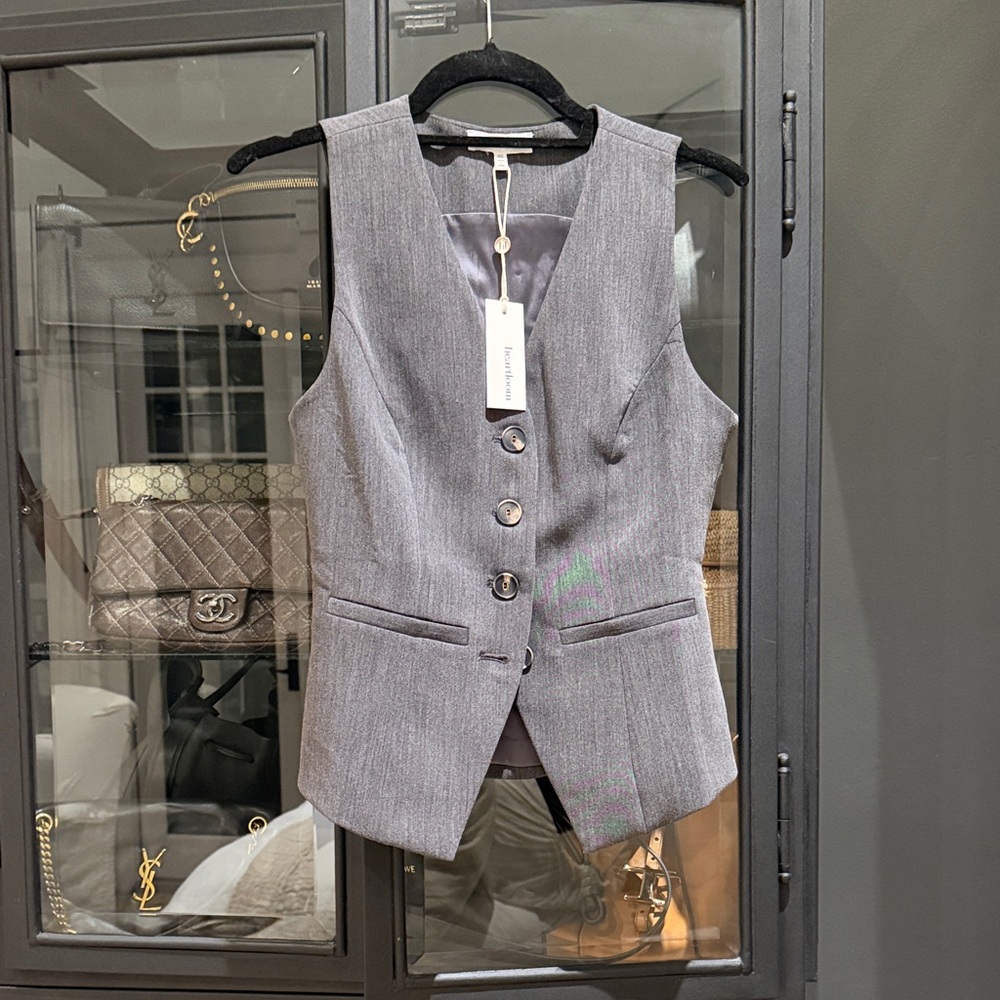 Heartloom Charcoal Button-Up Vest